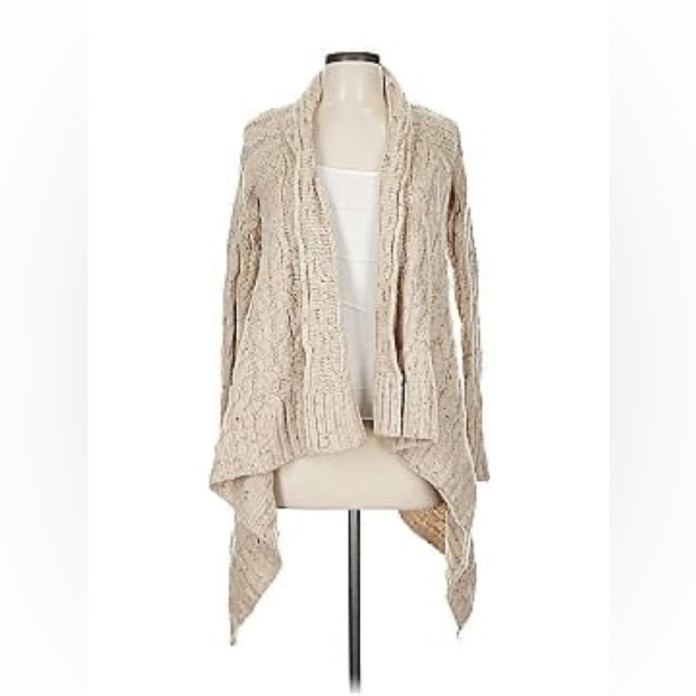 Anthropologie Tan Cable Knit Cardigan